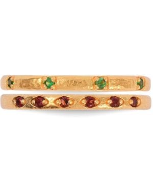 ASSUWA Lovers Ring With Garnet And Tsavourite - Metallic