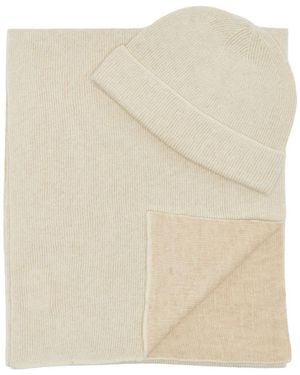 Mohair&Angora Wool-Mohair Beanie & Scarf Set - Natural