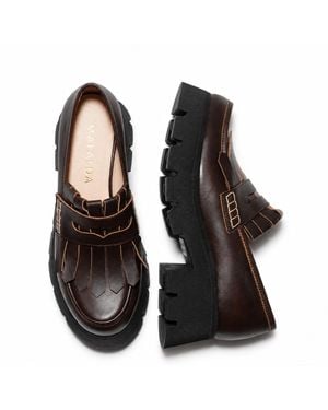 Mafalda Francis Fringe Chunky Loafers - Black