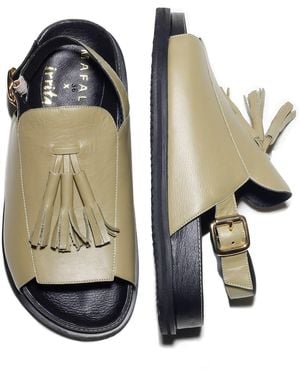 Mafalda Rita Tassel Chunky Sandals - Green