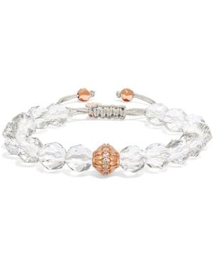 AWNL Cloudberry Clear Quartz Macrame Bracelet - Metallic