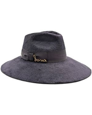 DORIA 1905 Storm Special Velour Lapin Felt Wide-Brimmed Hat - Blue