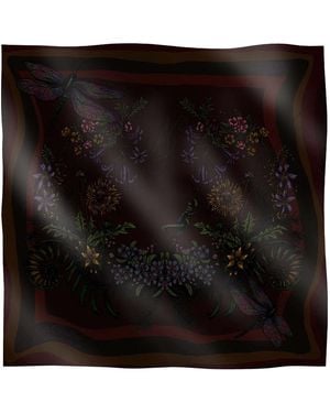 Natalia Petruch Mountain Flowers Silk Handkerchief - Black
