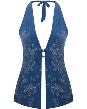 Maison sél Wrap Around Top - Blue