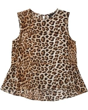 Lindsay Nicholas New York Silk Peplum Top - Brown