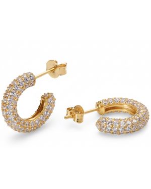 Cc Joy Studio Celeste Pavé Vermeil Huggies - Metallic