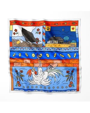 Pauser Silk Scarf - Blue