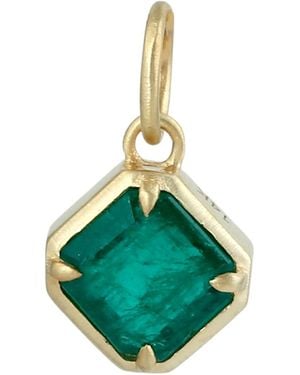 Artisan Square Emerald Solitaire Pendant - Green