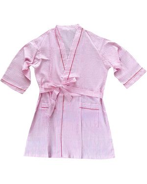 Lilly Loves Stripe Kimono Robe - Purple