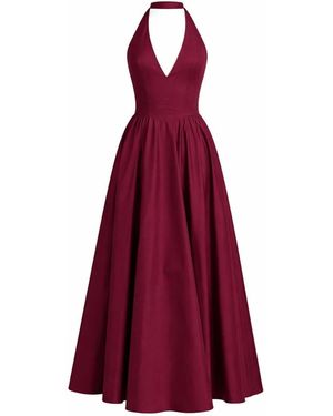Icon Leva Aurelia Cotton Halter Corset Maxi Flare Dress - Purple