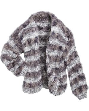 Saachi Eyelash Hand Knit Cardigan - Gray