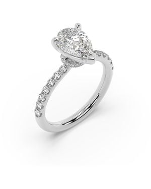 Artisan Lab-Grown Drop-Shaped Diamond Solitaire Ring - Metallic