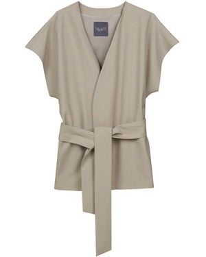 InAvati Neutrals Belted Vest - Natural