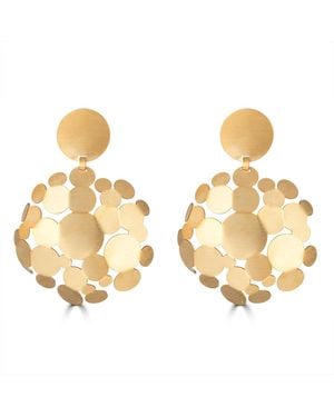 Y.han Design Brushed Large Drop Circle Earrings - Metallic