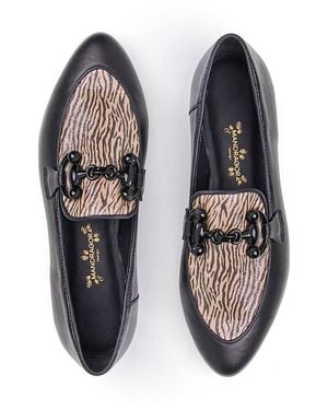Mandragora Design Zoe Loafer Shoes With Zebra Pattern - Black