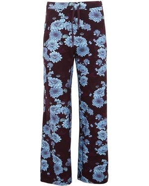 lords of harlech Paige Serious Floral Knit Pant - Blue