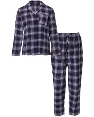 Pretty You London Plaid Pyjama Set - Blue