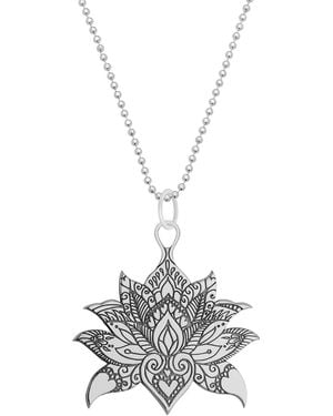 CarterGore Small Lotus Flower Pendant Necklace - Metallic