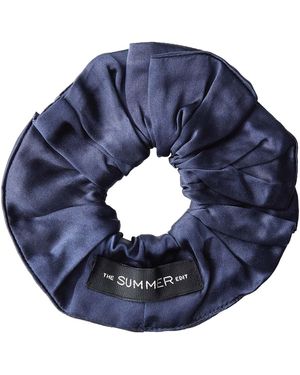The Summer Edit Luxe Silk Scrunchie - Blue