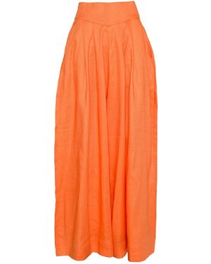 Ofuure Linen Kiara Wide Leg Pants - Orange