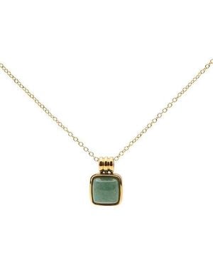 seree Puzzle Jade Stone Pendant Necklace - Metallic