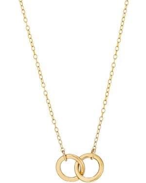 Posh Totty Designs Yellow Gold Plated Double Hoop Names Necklace - Metallic