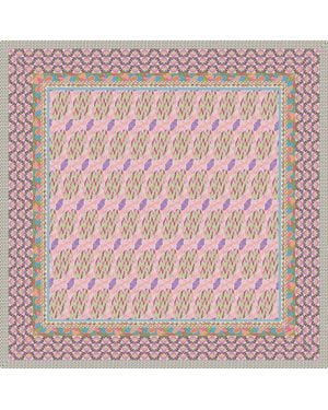 Maraethra Happy Melody Silk Square Scarf - Pink