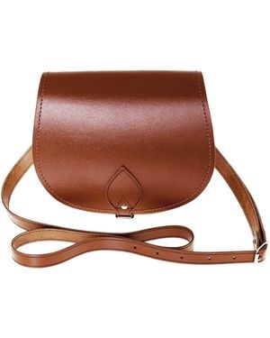 Zatchels Handmade Leather Small Saddle Bag - Brown