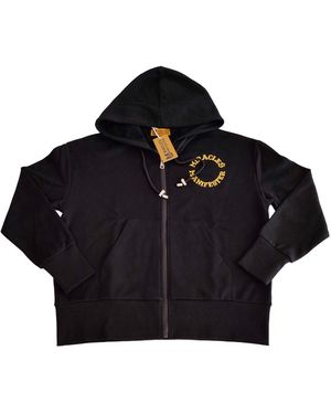Miracles Manifester Embroidered Zip Hoodie - Black