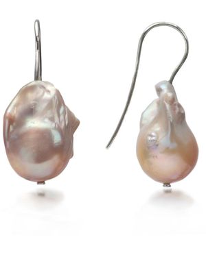 The Jewellery Store London Champagne Baroque Pearl Earrings - Metallic