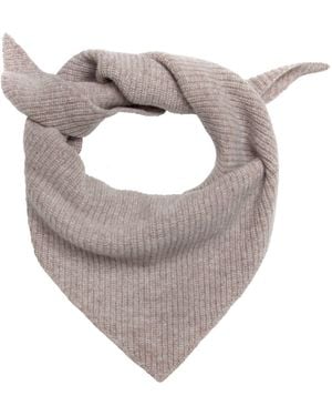 Paul James Knitwear Neutrals Lambswool Ember Ribbed Triangle Scarf - Grey