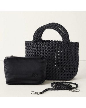 Prenelove Cambridge Small Woven Hand-Knotted Tote - Black