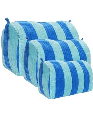 Conscious Yoga Collective The Striped Velvet Travel Set - Blue