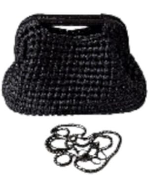 Springmoonatelier Metallic Handwoven Sleek Bag - Black