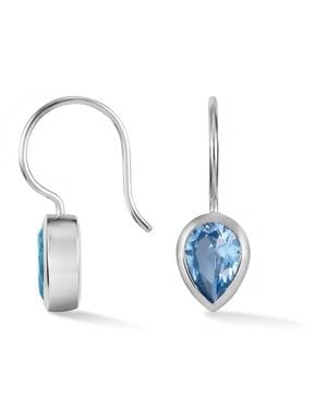 Dower & Hall Pear Topaz Earrings - Blue