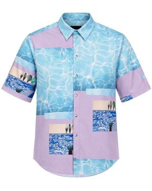 mysimplicated Short Sleeve Shirt Water Design - Blue