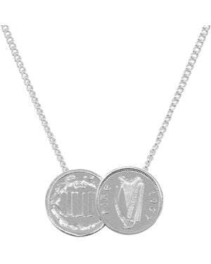 Katie Mullally American Irish Double Coin Necklace - Grey