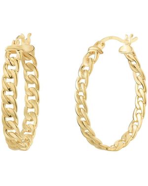Gold & Honey Curb Link Oval Hoops - Metallic