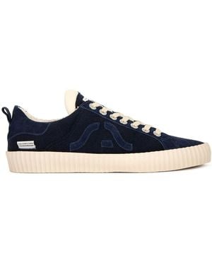 Springa | Unique Vulcanized Sneakers Italian Handmade Wavy Coat - Blue