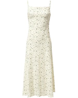 Audrey Vallens Neutrals Bloom Slip Dress - White