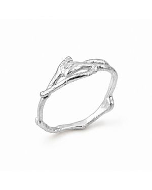 Mother Nature Jewelry Jasmine Branch Ring, Handmade Twig Band - Metallic