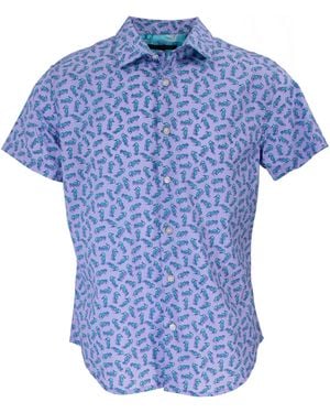 lords of harlech Scott Swimming Seahorses Shirt - Blue
