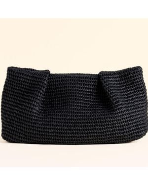 Hamel Atelier Handmade Raffia Clutch Bag - Black
