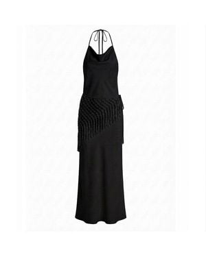 Tohen Manon Beaded Scarf Dress - Black