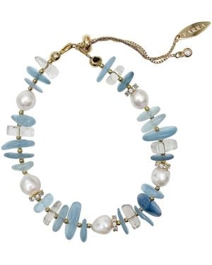 Farra Aquamarine With Freshwater Pearls Bracelet - Blue