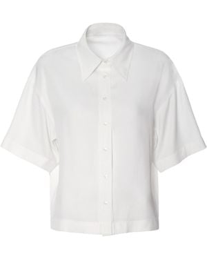 AGGI by HALEWSKI Lotta Whisper Light Short Sleeve Shirt - White