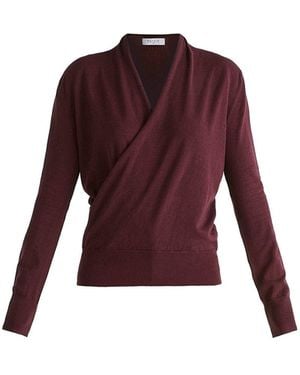 Paisie Long Sleeve Knitted Wrap Top - Purple