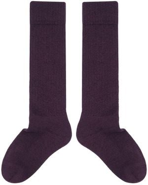 Peper Harow - Made in England Wool Boot Socks - Purple