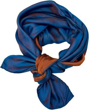 LA FEMME MIMI Alcedo Atthis Silk Scarf - Blue