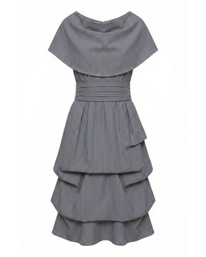 Atom Label Cowl Hitch Dress - Grey